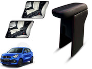 Auto Pearl Premium Car Armrest with Storage Box, High-Density Foam, Nappa Leatherette Black with double Stitching, No Obstruction to Rear Window Buttons, for Celerio 2021 onwards