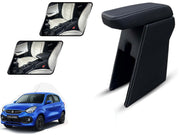Auto Pearl Premium Car Armrest with Storage Box, High-Density Foam, Nappa Leatherette Black with double Stitching, No Obstruction to Rear Window Buttons, for Celerio 2021 onwards