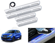 Auto Pearl Car Door Foot Step Led Sill/Scuff Plates With Mirror Finish Compatible with All Models (Set of 4)