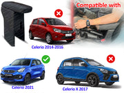 Auto Pearl Premium Car Armrest with Storage Box, High-Density Foam, Nappa Leatherette Black with double Stitching, No Obstruction to Rear Window Buttons, for Celerio 2021 onwards