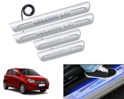Auto Pearl Car Door Foot Step Led Sill/Scuff Plates With Mirror Finish Compatible with All Models (Set of 4)