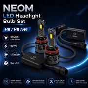 Auto Pearl H8/H9/H11 LED Headlight Bulb for Car 220W 14000LM 6000K (White Light LED Headlight Bulb) compatible with All Car (Pack of 2)