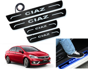 Auto Pearl Car Door Foot Step Led Sill/Scuff Plates With Mirror Finish Compatible with All Models (Set of 4)