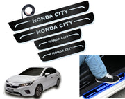 Auto Pearl Car Door Foot Step Led Sill/Scuff Plates With Mirror Finish Compatible with All Models (Set of 4)