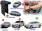 Auto Pearl Premium Car Armrest with Storage Box, High-Density Foam, Nappa Leatherette Black with double Stitching, No Obstruction to Rear Window Buttons, for City 2016