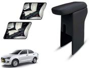 Auto Pearl Premium Car Armrest with Storage Box, High-Density Foam, Nappa Leatherette Black with double Stitching, No Obstruction to Rear Window Buttons, for DZIRE TOUR 2023