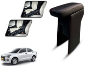 Auto Pearl Premium Car Armrest with Storage Box, High-Density Foam, Nappa Leatherette Black with double Stitching, No Obstruction to Rear Window Buttons, for DZIRE-TOUR-2023