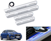 Auto Pearl Car Door Foot Step Led Sill/Scuff Plates With Mirror Finish Compatible with All Models (Set of 4)