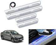 Auto Pearl Car Door Foot Step Led Sill/Scuff Plates With Mirror Finish Compatible with All Models (Set of 4)