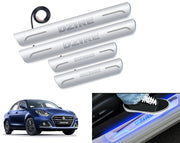 Auto Pearl Car Door Foot Step Led Sill/Scuff Plates With Mirror Finish Compatible with All Models (Set of 4)