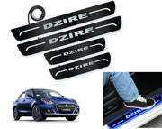 Auto Pearl Car Door Foot Step Led Sill/Scuff Plates With Mirror Finish Compatible with All Models (Set of 4)