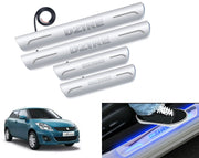 Auto Pearl Car Door Foot Step Led Sill/Scuff Plates With Mirror Finish Compatible with All Models (Set of 4)
