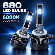 Auto Pearl E45 880/881/H27 LED Headlight Bulb, 6000K, 240W (120W Each), 15000LM, with Rear Cooling Fan