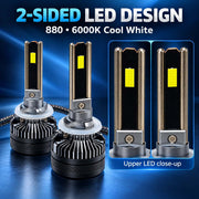 Auto Pearl E45 880/881/H27 LED Headlight Bulb, 6000K, 240W (120W Each), 15000LM, with Rear Cooling Fan