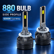 Auto Pearl E45 880/881/H27 LED Headlight Bulb, 6000K, 240W (120W Each), 15000LM, with Rear Cooling Fan