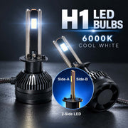 Auto Pearl E45 H1 LED Headlight Bulb, 6000K, 240W (120W Each), 15000LM, Rear Cooling Fan