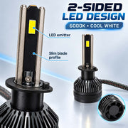 Auto Pearl E45 H1 LED Headlight Bulb, 6000K, 240W (120W Each), 15000LM, Rear Cooling Fan