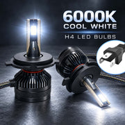 Auto Pearl E45 H4 LED Headlight Bulb, 6000K, 240W (120W Each), 15000LM, with Rear Cooling Fan