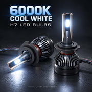 Auto Pearl E45 H7 LED Headlight Bulb, 6000K, 240W (120W Each), 15000LM, with Rear Cooling Fan