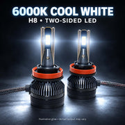 Auto Pearl E45 H8/H9/H11 LED Headlight Bulb, 6000K, 240W (120W Each), 15000LM, with Rear Cooling Fan