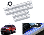 Auto Pearl Car Door Foot Step Led Sill/Scuff Plates With Mirror Finish Compatible with All Models (Set of 4)