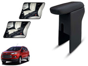 Auto Pearl Premium Car Armrest with Storage Box, High-Density Foam, Nappa Leatherette Black with double Stitching, No Obstruction to Rear Window Buttons, for Ecosport (2013-2017)