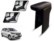 Auto Pearl Premium Car Armrest with Storage Box, High-Density Foam, Nappa Leatherette Black with double Stitching, No Obstruction to Rear Window Buttons, for Ertiga-2018