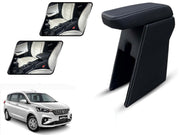 Auto Pearl Premium Car Armrest with Storage Box, High-Density Foam, Nappa Leatherette Black with double Stitching, No Obstruction to Rear Window Buttons, for Ertiga-2018