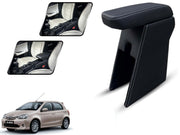 Auto Pearl Premium Car Armrest with Storage Box, High-Density Foam, Nappa Leatherette Black with double Stitching, No Obstruction to Rear Window Buttons, for Etios 2010-2014