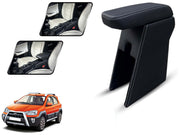 Auto Pearl Premium Car Armrest with Storage Box, High-Density Foam, Nappa Leatherette Black with double Stitching, No Obstruction to Rear Window Buttons, for Etios-Cross-2010-2014