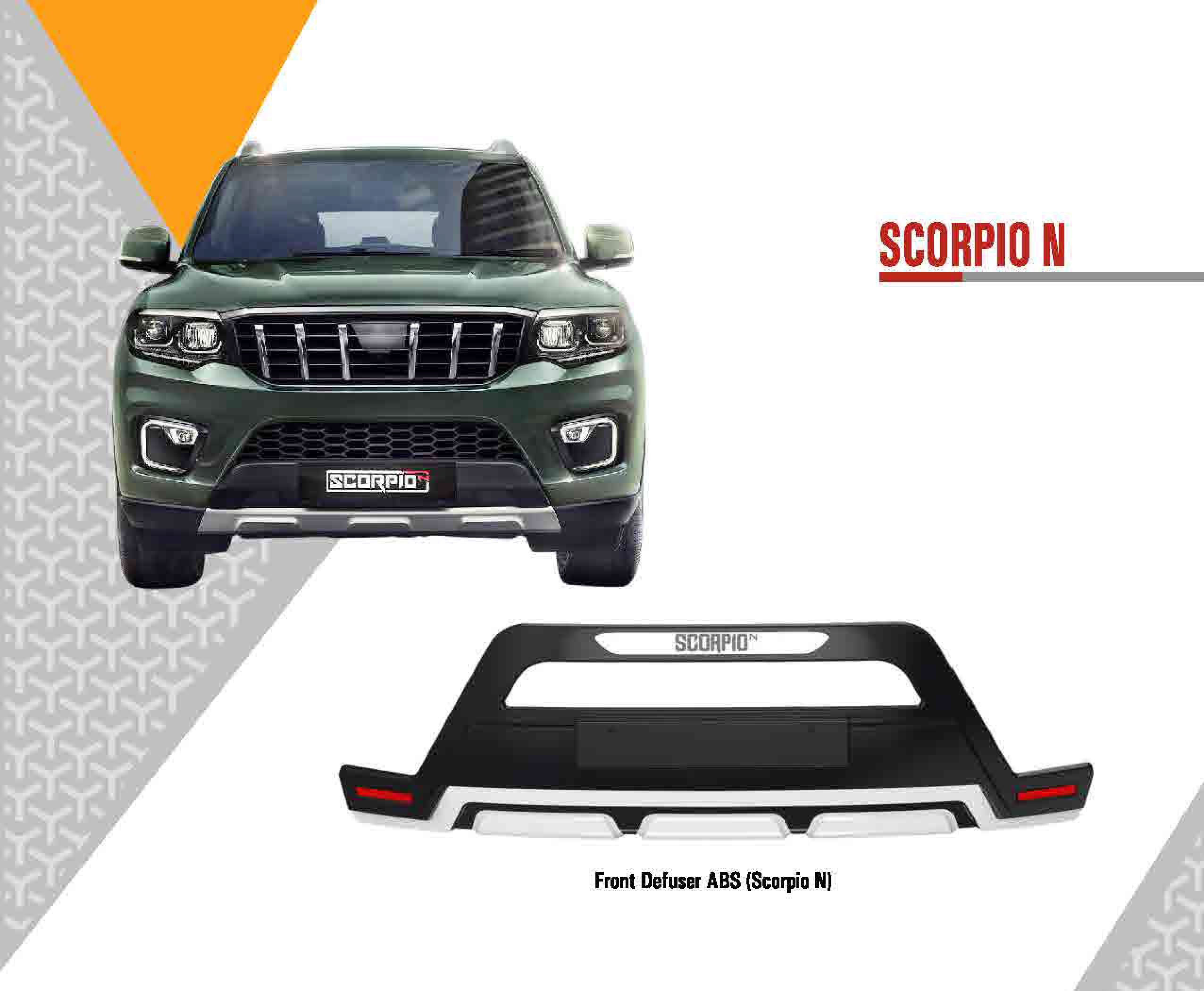 Bumper Diffuser Front Set Reflector Imported Quality Compatible with Scorpio-N