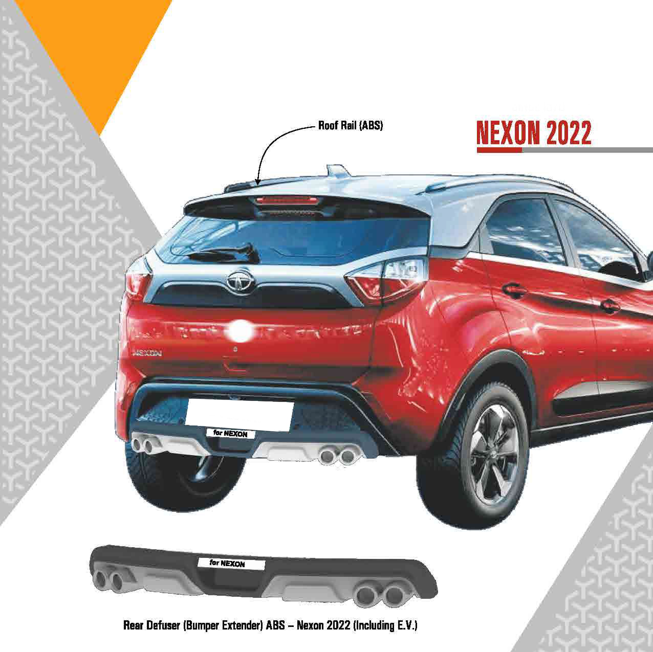 Bumper Diffuser (Front & Rear) Set Reflector Imported Quality Compatible with Nexon 2022
