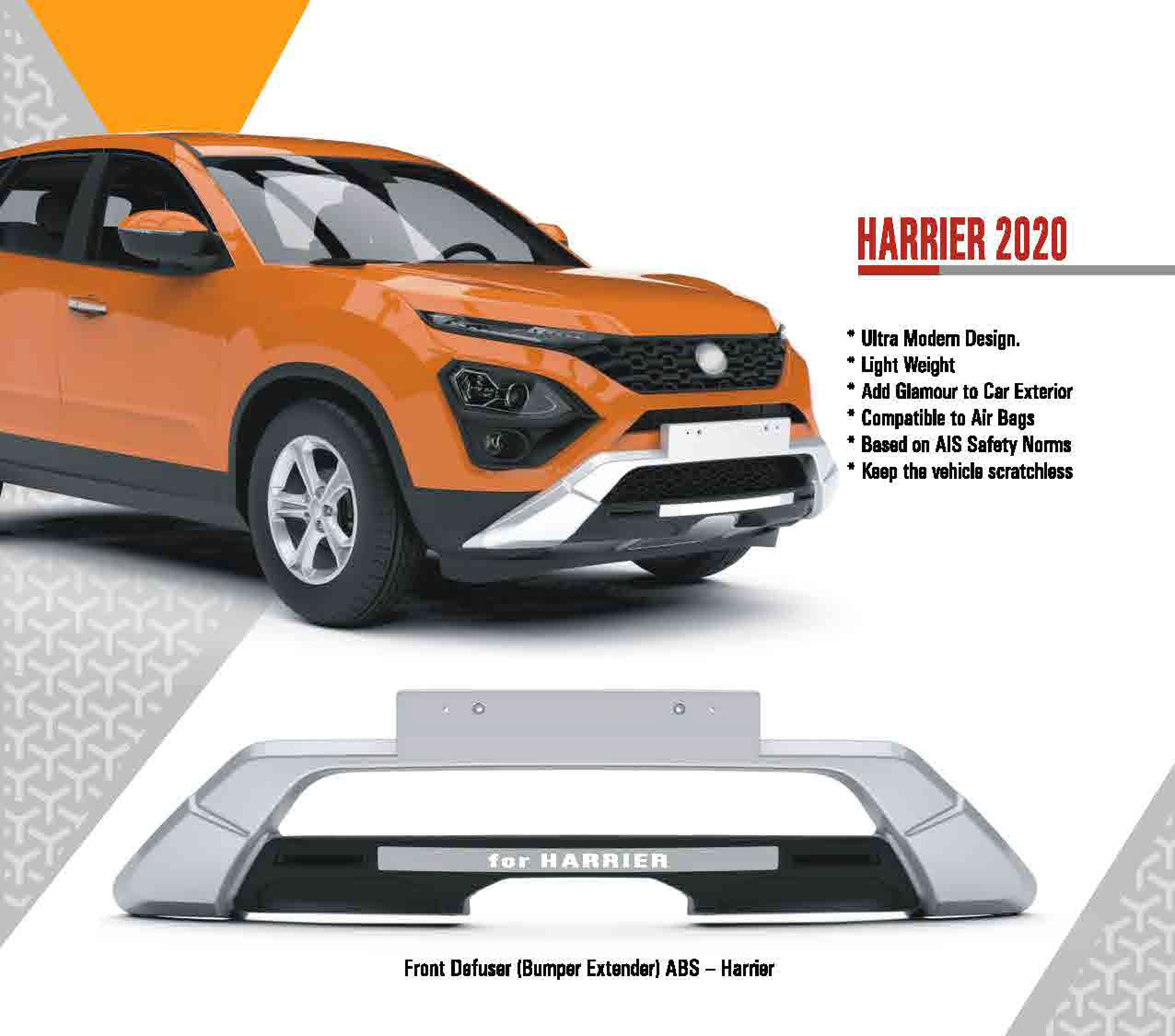 Bumper Diffuser (Front & Rear) Set Reflector Imported Quality Compatible with Harrier 2020