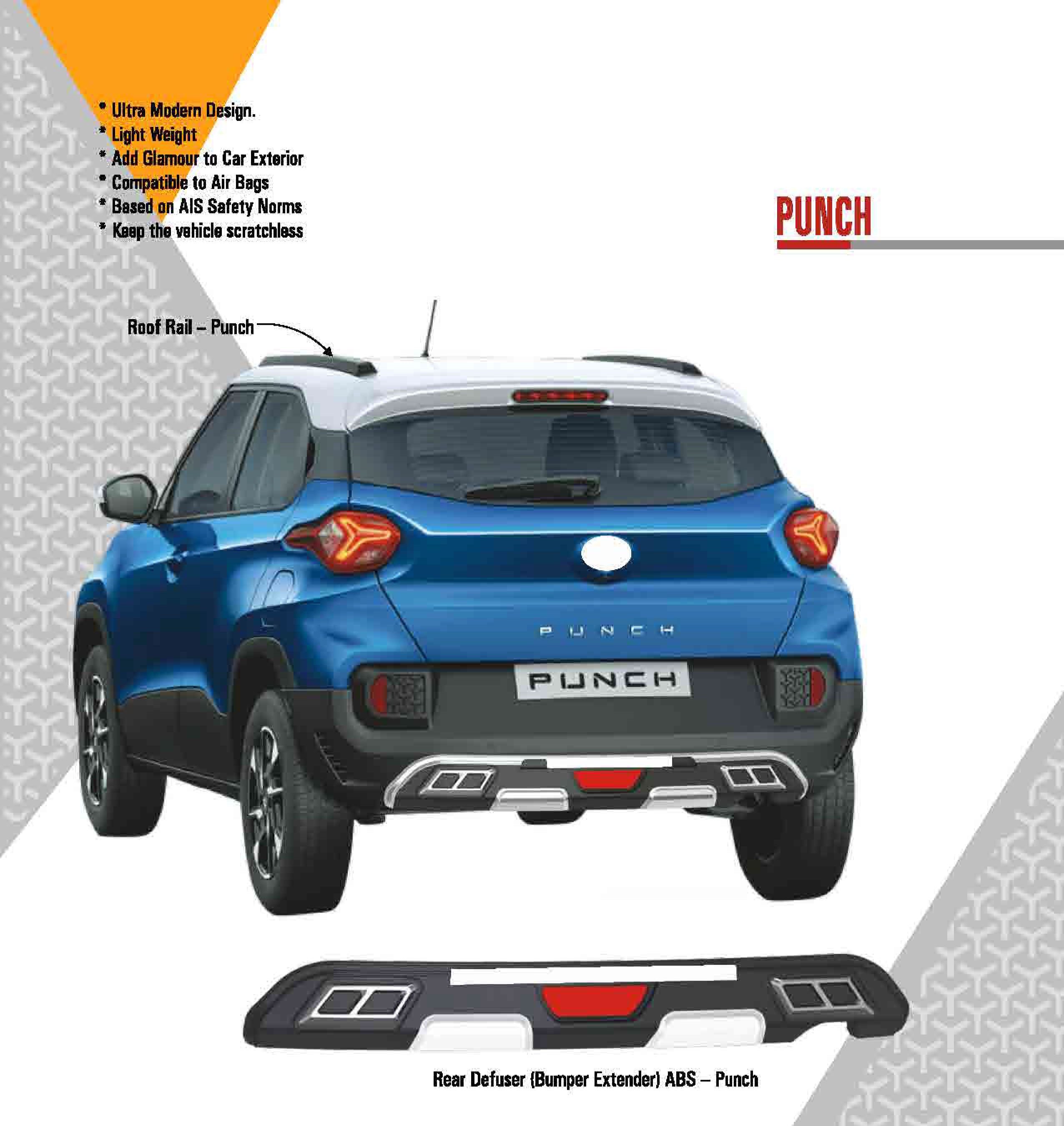 Bumper Diffuser (Front & Rear) Set Reflector Imported Quality Compatible with Punch
