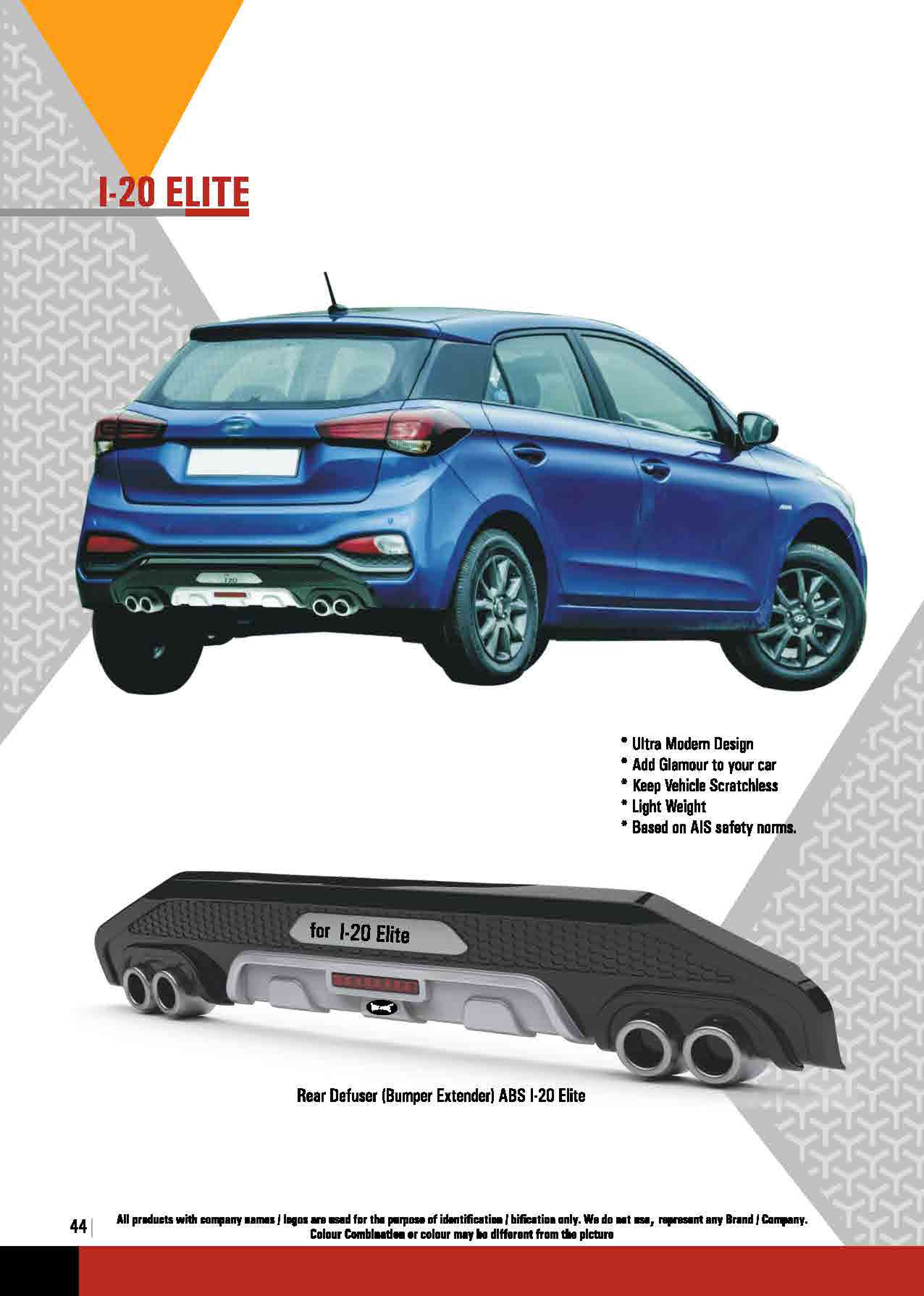 Bumper Diffuser Rear Reflector Imported Quality Compatible with i20 Elite