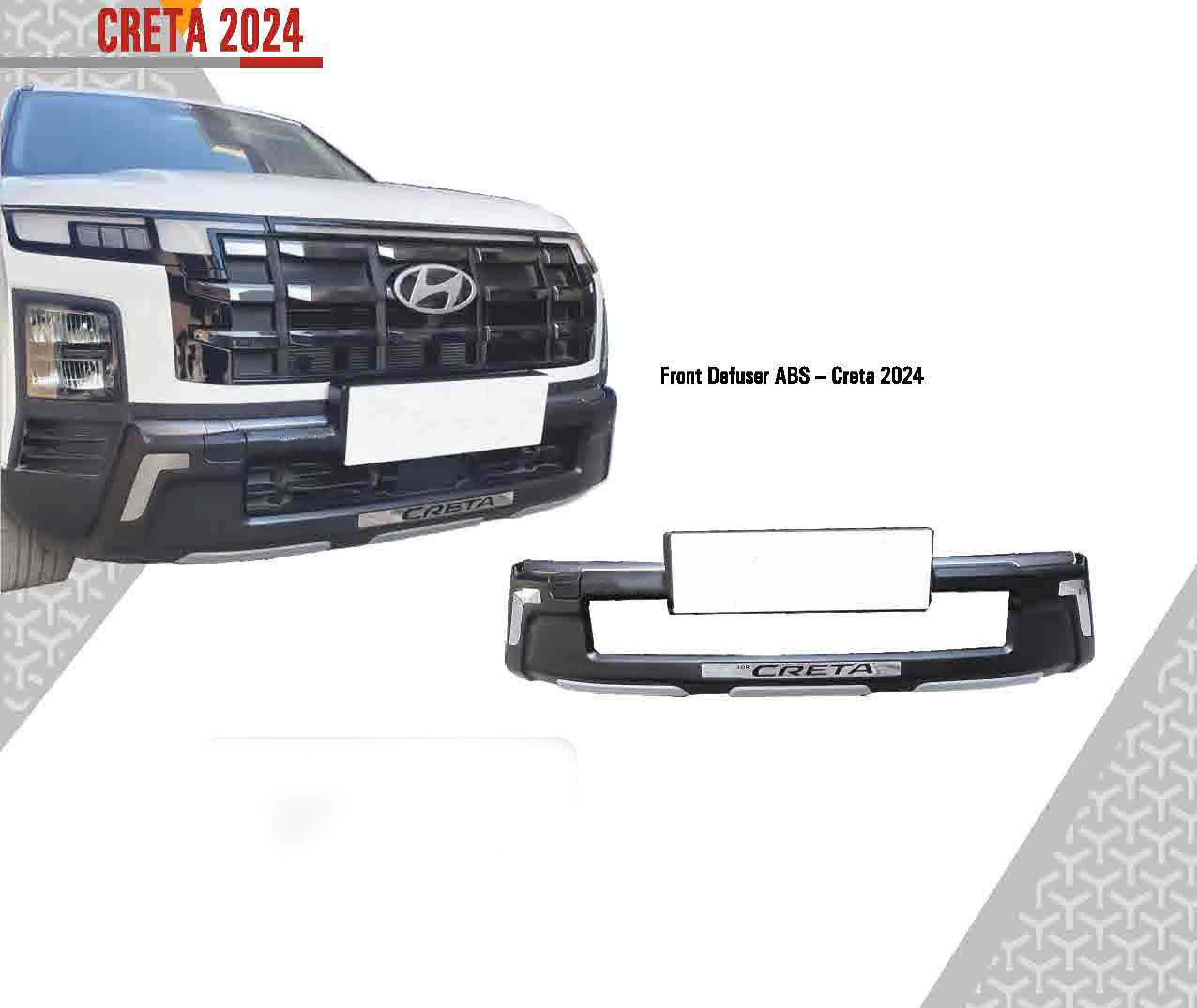 Bumper Diffuser (Front/Rear) Set Reflector Imported Quality Compatible with Creta 2024