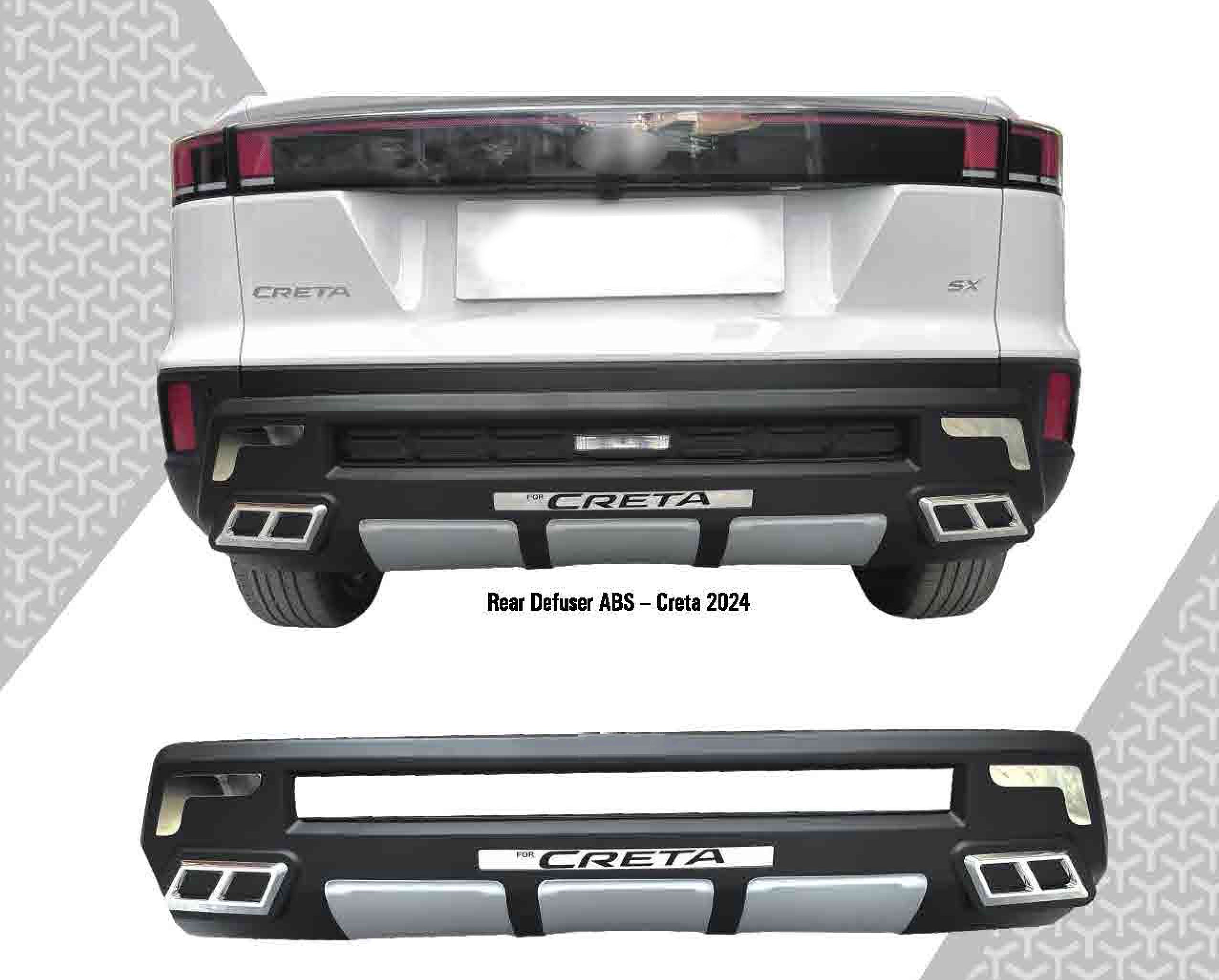 Bumper Diffuser (Front/Rear) Set Reflector Imported Quality Compatible with Creta 2024