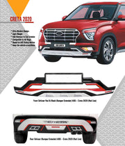 Bumper Diffuser (Front/Rear) Set Reflector Imported Quality Compatible with Creta 2020 (Red Black)