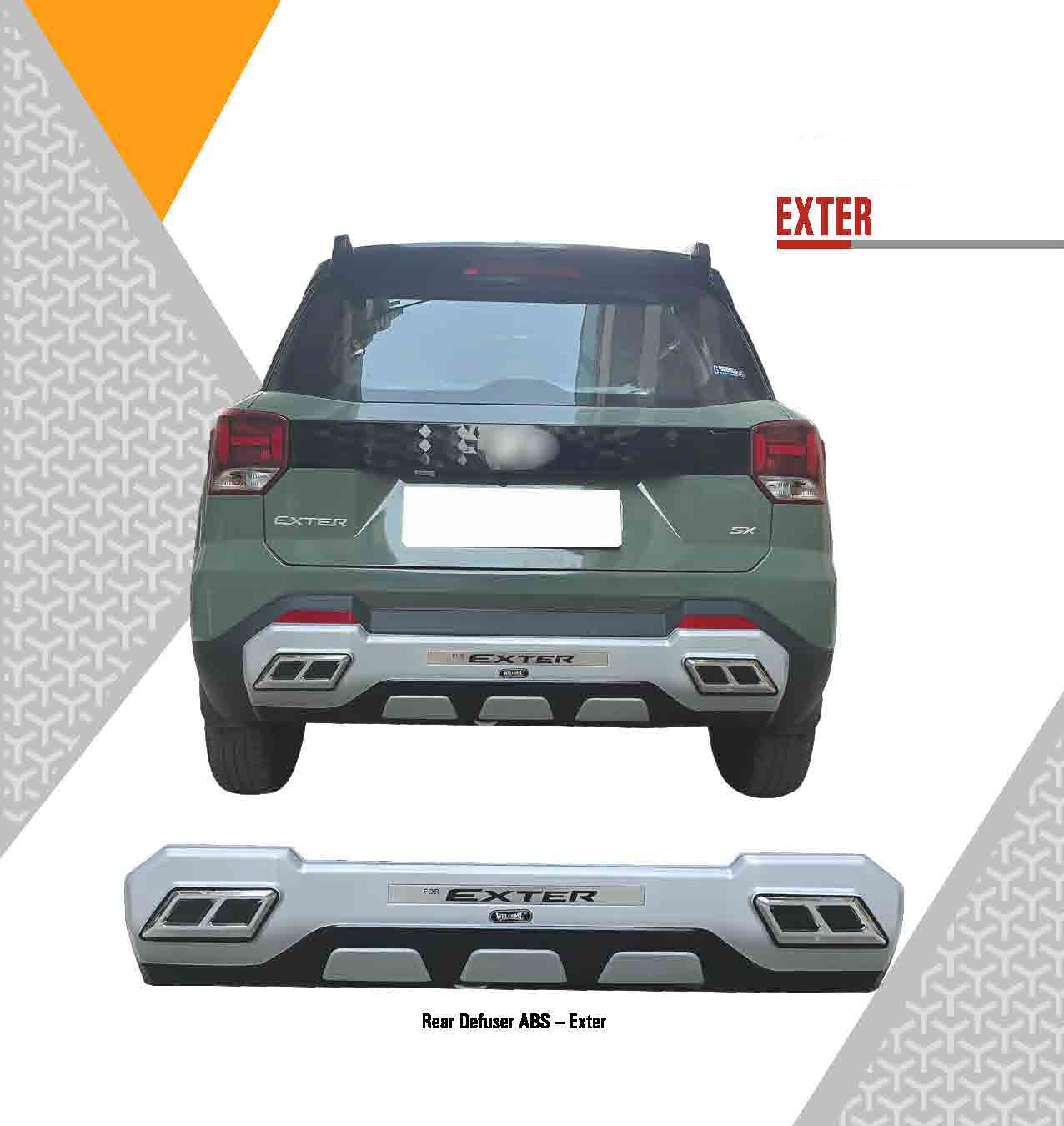 Bumper Diffuser (Front/Rear) Set Reflector Imported Quality Compatible with Exter