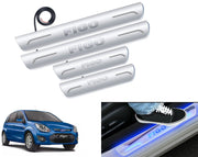 Auto Pearl Car Door Foot Step Led Sill/Scuff Plates With Mirror Finish Compatible with All Models (Set of 4)