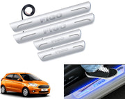 Auto Pearl Car Door Foot Step Led Sill/Scuff Plates With Mirror Finish Compatible with All Models (Set of 4)