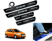 Auto Pearl Car Door Foot Step Led Sill/Scuff Plates With Mirror Finish Compatible with All Models (Set of 4)