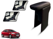 Auto Pearl Premium Car Armrest with Storage Box, High-Density Foam, Nappa Leatherette Black with double Stitching, No Obstruction to Rear Window Buttons, for Ford-Aspire-2018
