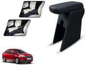 Auto Pearl Premium Car Armrest with Storage Box, High-Density Foam, Nappa Leatherette Black with double Stitching, No Obstruction to Rear Window Buttons, for Ford-Aspire-2018