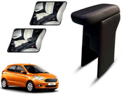 Auto Pearl Premium Car Armrest with Storage Box, High-Density Foam, Nappa Leatherette Black with double Stitching, No Obstruction to Rear Window Buttons, for Ford New Figo-2015