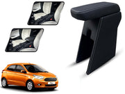 Auto Pearl Premium Car Armrest with Storage Box, High-Density Foam, Nappa Leatherette Black with double Stitching, No Obstruction to Rear Window Buttons, for Ford New Figo-2015