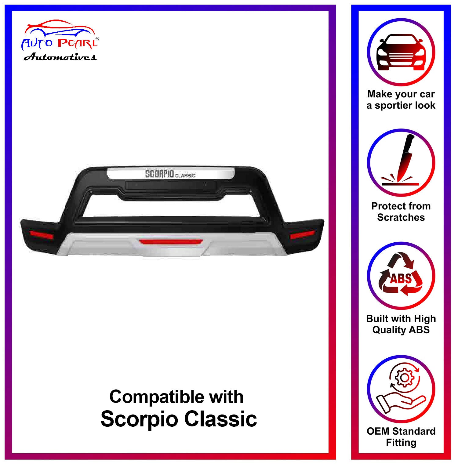Bumper Diffuser (Front/Rear) Set Reflector Imported Quality Compatible with Scorpio Classic