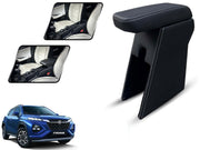 Auto Pearl Premium Car Armrest with Storage Box, High-Density Foam, Nappa Leatherette Black with double Stitching, No Obstruction to Rear Window Buttons, for Fronx-2022-2025