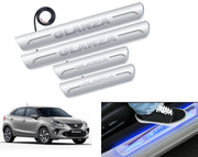Auto Pearl Car Door Foot Step Led Sill/Scuff Plates With Mirror Finish Compatible with All Models (Set of 4)