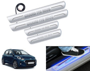 Auto Pearl Car Door Foot Step Led Sill/Scuff Plates With Mirror Finish Compatible with All Models (Set of 4)